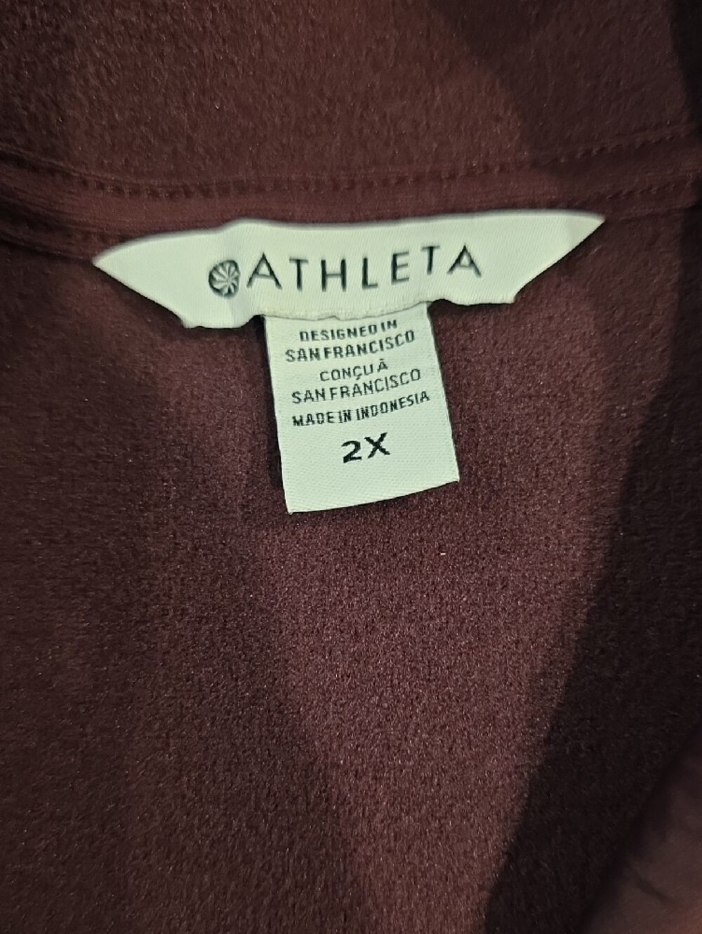 Athleta Deep Burgundy Sherpa Snap-Pullover Hoodie - Picture 2 of 5